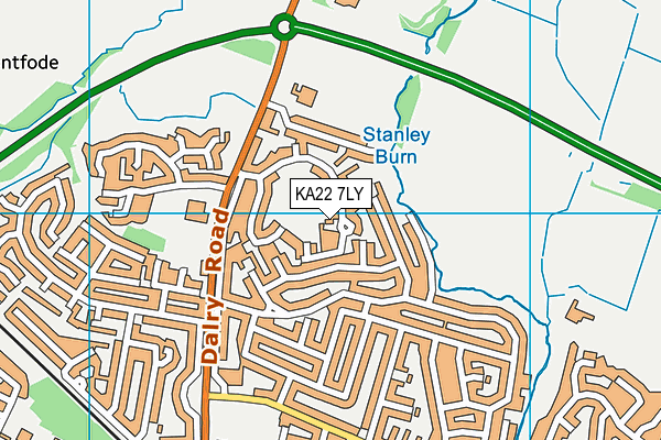 KA22 7LY map - OS VectorMap District (Ordnance Survey) KA22 7LY map - OS VectorMap District (Ordnance Survey)