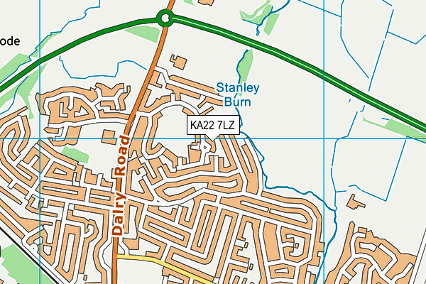 KA22 7LZ map - OS VectorMap District (Ordnance Survey) KA22 7LZ map - OS VectorMap District (Ordnance Survey)