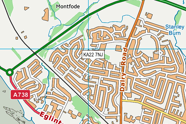 KA22 7NJ map - OS VectorMap District (Ordnance Survey) KA22 7NJ map - OS VectorMap District (Ordnance Survey)