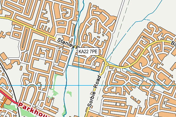 KA22 7PE map - OS VectorMap District (Ordnance Survey) KA22 7PE map - OS VectorMap District (Ordnance Survey)