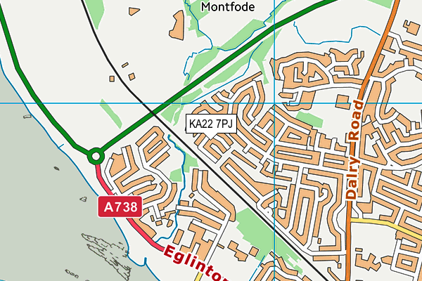 KA22 7PJ map - OS VectorMap District (Ordnance Survey)
