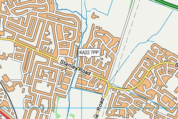 KA22 7PP map - OS VectorMap District (Ordnance Survey) KA22 7PP map - OS VectorMap District (Ordnance Survey)