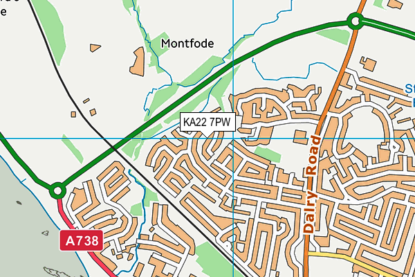 KA22 7PW map - OS VectorMap District (Ordnance Survey)