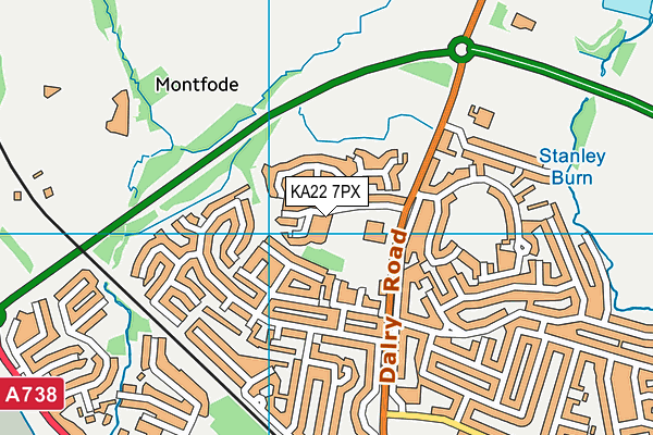 KA22 7PX map - OS VectorMap District (Ordnance Survey) KA22 7PX map - OS VectorMap District (Ordnance Survey)
