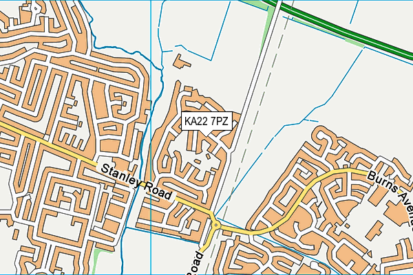 KA22 7PZ map - OS VectorMap District (Ordnance Survey) KA22 7PZ map - OS VectorMap District (Ordnance Survey)