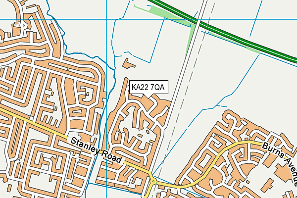 KA22 7QA map - OS VectorMap District (Ordnance Survey) KA22 7QA map - OS VectorMap District (Ordnance Survey)