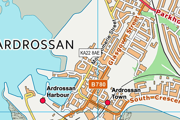 KA22 8AE map - OS VectorMap District (Ordnance Survey) KA22 8AE map - OS VectorMap District (Ordnance Survey)