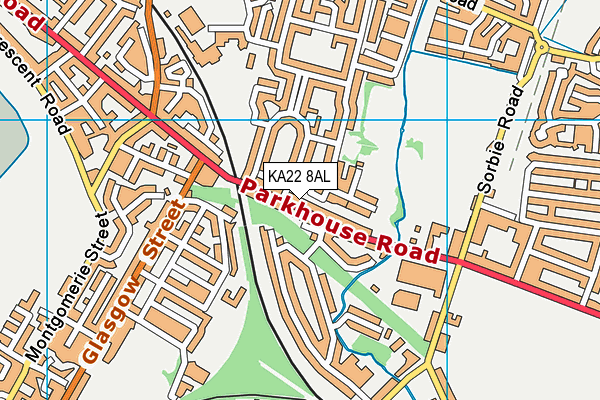 KA22 8AL map - OS VectorMap District (Ordnance Survey) KA22 8AL map - OS VectorMap District (Ordnance Survey)