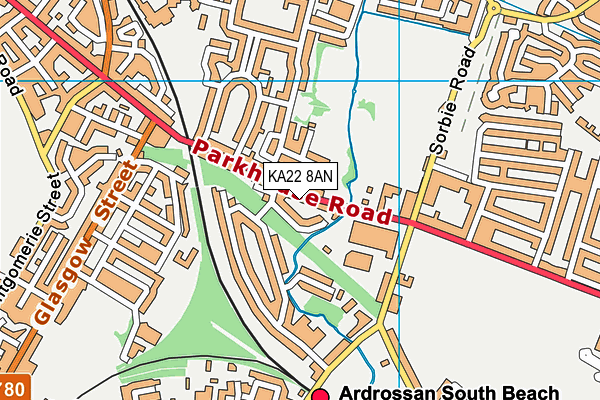 KA22 8AN map - OS VectorMap District (Ordnance Survey) KA22 8AN map - OS VectorMap District (Ordnance Survey)