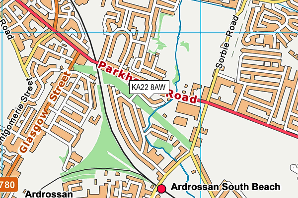 KA22 8AW map - OS VectorMap District (Ordnance Survey) KA22 8AW map - OS VectorMap District (Ordnance Survey)