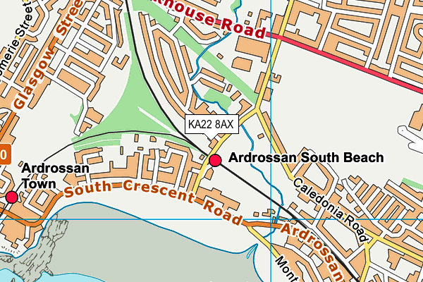 KA22 8AX map - OS VectorMap District (Ordnance Survey) KA22 8AX map - OS VectorMap District (Ordnance Survey)