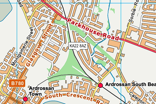 KA22 8AZ map - OS VectorMap District (Ordnance Survey) KA22 8AZ map - OS VectorMap District (Ordnance Survey)