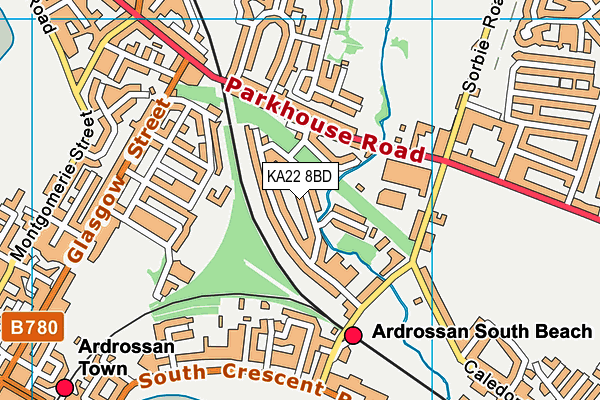 KA22 8BD map - OS VectorMap District (Ordnance Survey) KA22 8BD map - OS VectorMap District (Ordnance Survey)
