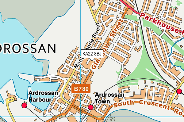 KA22 8BJ map - OS VectorMap District (Ordnance Survey)