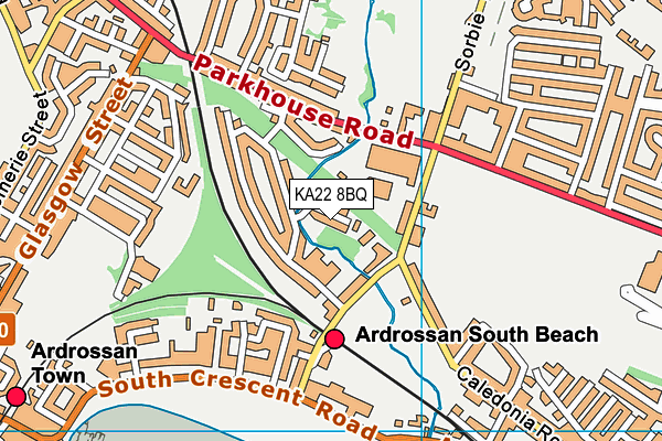 KA22 8BQ map - OS VectorMap District (Ordnance Survey) KA22 8BQ map - OS VectorMap District (Ordnance Survey)