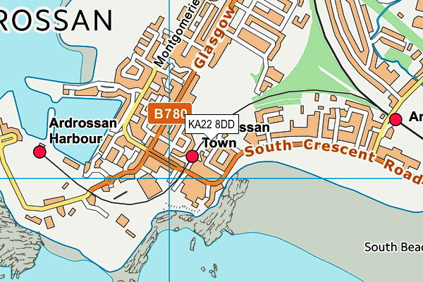 KA22 8DD map - OS VectorMap District (Ordnance Survey)