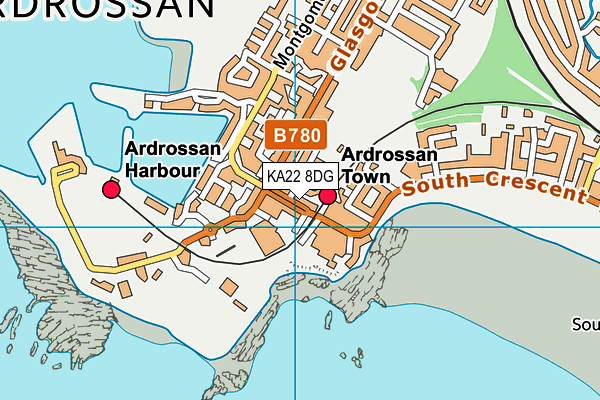 KA22 8DG map - OS VectorMap District (Ordnance Survey) KA22 8DG map - OS VectorMap District (Ordnance Survey)