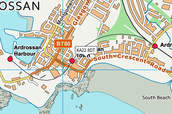 KA22 8DT map - OS VectorMap District (Ordnance Survey) KA22 8DT map - OS VectorMap District (Ordnance Survey)