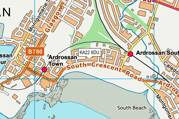 KA22 8DU map - OS VectorMap District (Ordnance Survey)