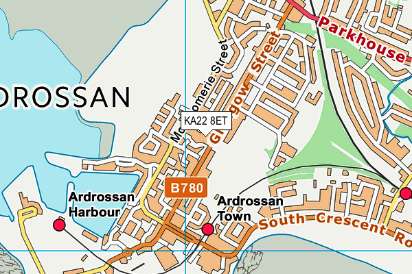 KA22 8ET map - OS VectorMap District (Ordnance Survey)