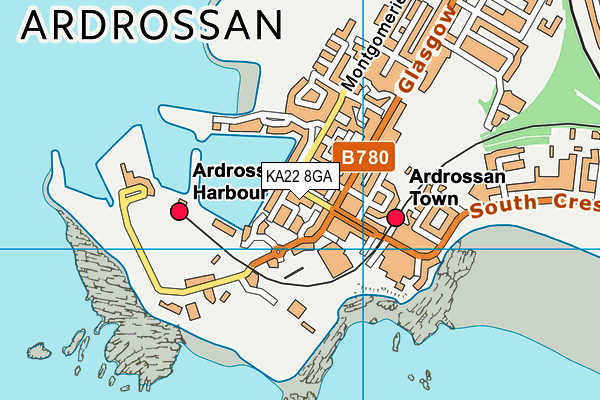 KA22 8GA map - OS VectorMap District (Ordnance Survey)