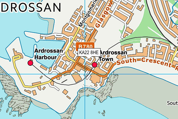 KA22 8HE map - OS VectorMap District (Ordnance Survey) KA22 8HE map - OS VectorMap District (Ordnance Survey)