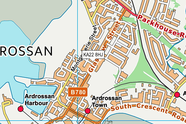 KA22 8HJ map - OS VectorMap District (Ordnance Survey) KA22 8HJ map - OS VectorMap District (Ordnance Survey)