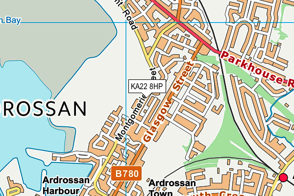 KA22 8HP map - OS VectorMap District (Ordnance Survey)