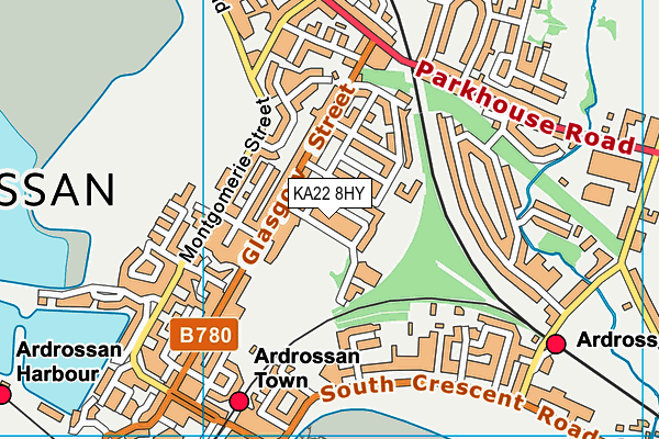 KA22 8HY map - OS VectorMap District (Ordnance Survey) KA22 8HY map - OS VectorMap District (Ordnance Survey)