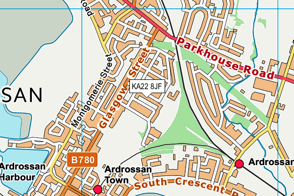 KA22 8JF map - OS VectorMap District (Ordnance Survey) KA22 8JF map - OS VectorMap District (Ordnance Survey)