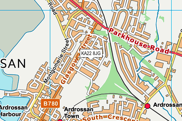 KA22 8JG map - OS VectorMap District (Ordnance Survey) KA22 8JG map - OS VectorMap District (Ordnance Survey)
