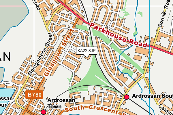 KA22 8JP map - OS VectorMap District (Ordnance Survey) KA22 8JP map - OS VectorMap District (Ordnance Survey)