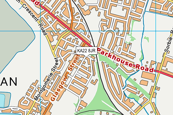 KA22 8JR map - OS VectorMap District (Ordnance Survey) KA22 8JR map - OS VectorMap District (Ordnance Survey)