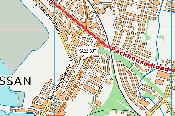 KA22 8JT map - OS VectorMap District (Ordnance Survey)