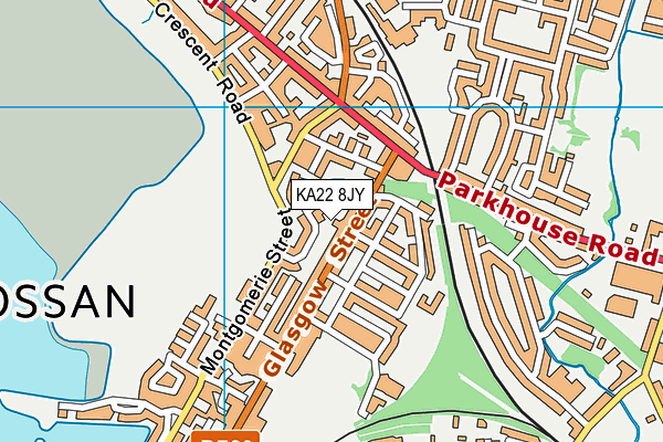 KA22 8JY map - OS VectorMap District (Ordnance Survey) KA22 8JY map - OS VectorMap District (Ordnance Survey)