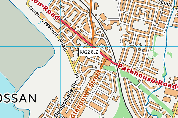 KA22 8JZ map - OS VectorMap District (Ordnance Survey) KA22 8JZ map - OS VectorMap District (Ordnance Survey)