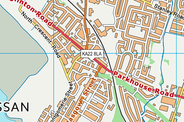 KA22 8LA map - OS VectorMap District (Ordnance Survey) KA22 8LA map - OS VectorMap District (Ordnance Survey)