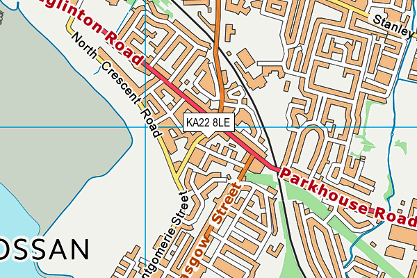 KA22 8LE map - OS VectorMap District (Ordnance Survey) KA22 8LE map - OS VectorMap District (Ordnance Survey)