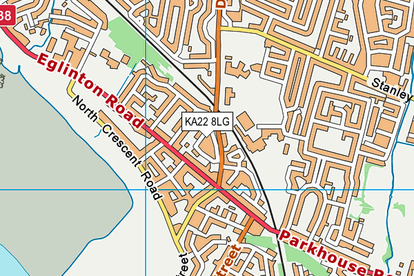 KA22 8LG map - OS VectorMap District (Ordnance Survey) KA22 8LG map - OS VectorMap District (Ordnance Survey)