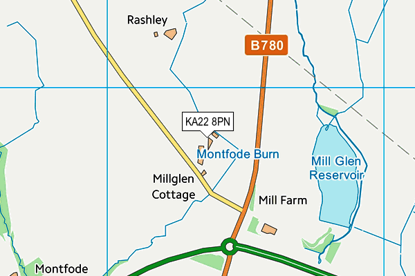 KA22 8PN map - OS VectorMap District (Ordnance Survey) KA22 8PN map - OS VectorMap District (Ordnance Survey)