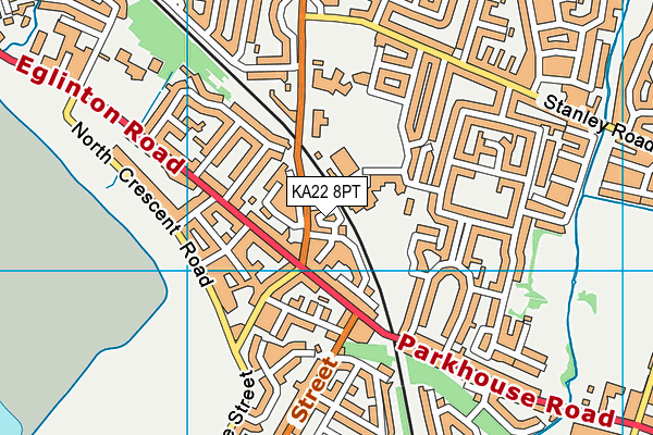 KA22 8PT map - OS VectorMap District (Ordnance Survey) KA22 8PT map - OS VectorMap District (Ordnance Survey)