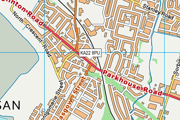 KA22 8PU map - OS VectorMap District (Ordnance Survey) KA22 8PU map - OS VectorMap District (Ordnance Survey)