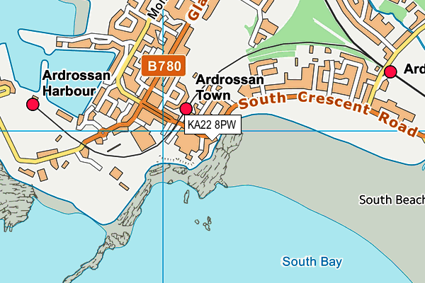 KA22 8PW map - OS VectorMap District (Ordnance Survey)