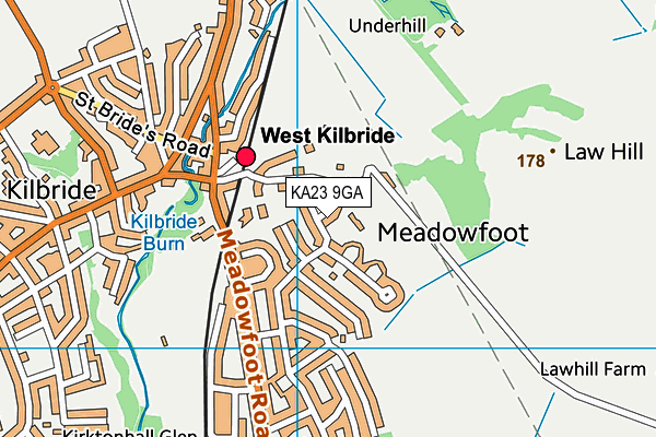 KA23 9GA map - OS VectorMap District (Ordnance Survey)
