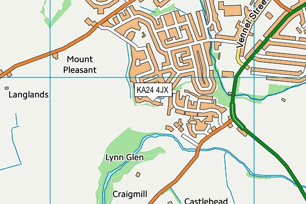KA24 4JX map - OS VectorMap District (Ordnance Survey) KA24 4JX map - OS VectorMap District (Ordnance Survey)