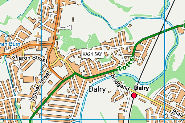 KA24 5AY map - OS VectorMap District (Ordnance Survey) KA24 5AY map - OS VectorMap District (Ordnance Survey)