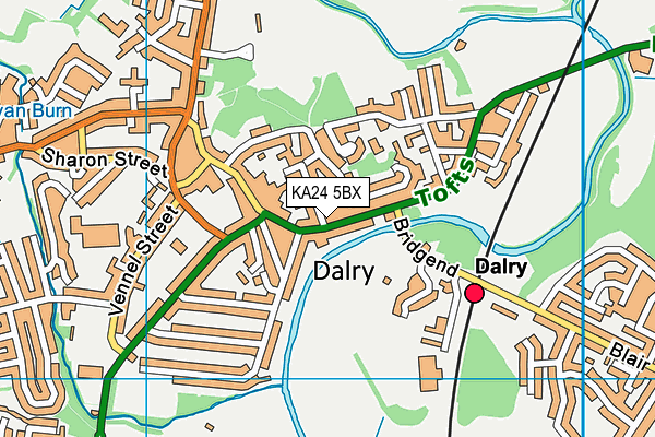 KA24 5BX map - OS VectorMap District (Ordnance Survey) KA24 5BX map - OS VectorMap District (Ordnance Survey)