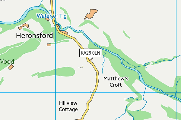 KA26 0LN map - OS VectorMap District (Ordnance Survey)