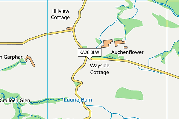 KA26 0LW map - OS VectorMap District (Ordnance Survey) KA26 0LW map - OS VectorMap District (Ordnance Survey)