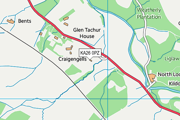 KA26 0PZ map - OS VectorMap District (Ordnance Survey)
